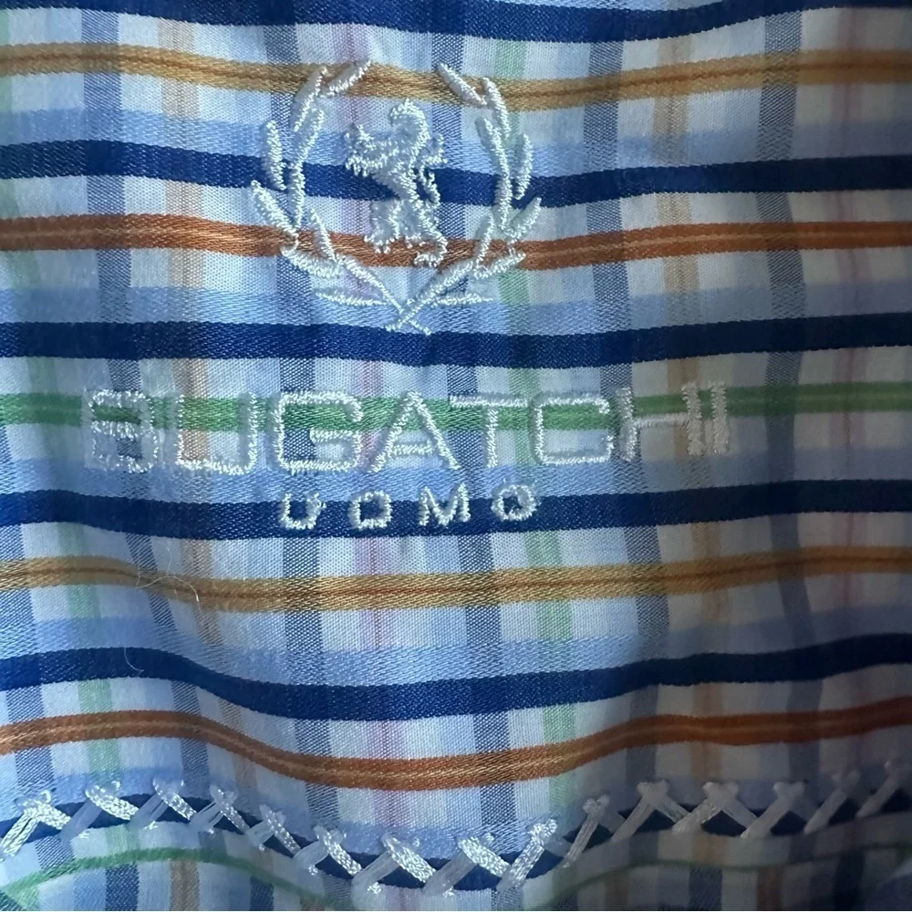 Bugatchi Uomo XXL Classic Fit Plaid Button Up Dress Shirt Multicolor